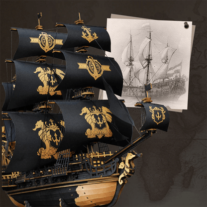 The Seahorse Barque | Piratenschiff 3D Puzzle Robotime